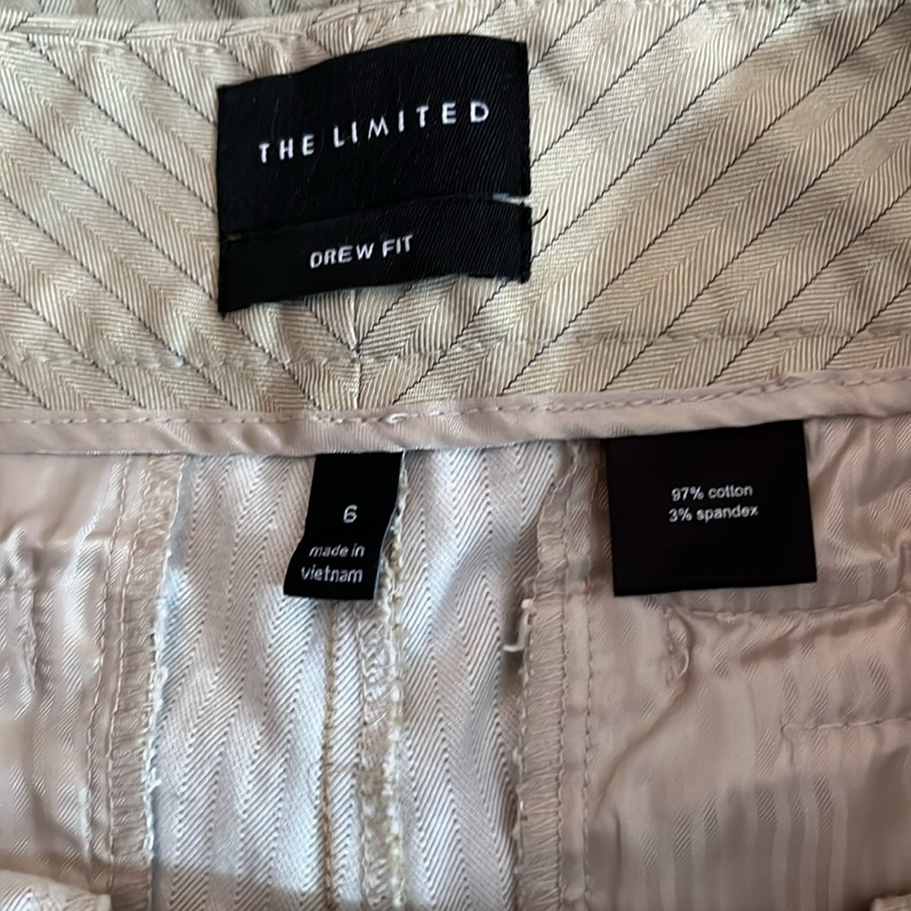 Women’s the limited Cream Striped shorts size 6 - Picture 3 of 5